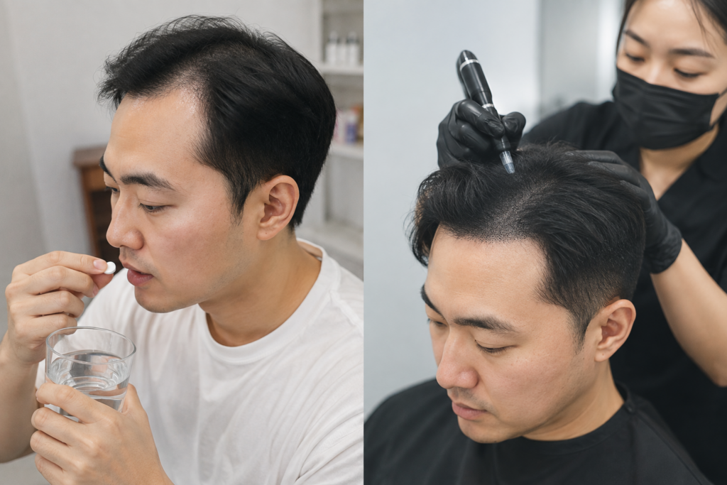 대전 페이스디자인 M자 탈모커버 상담 모습